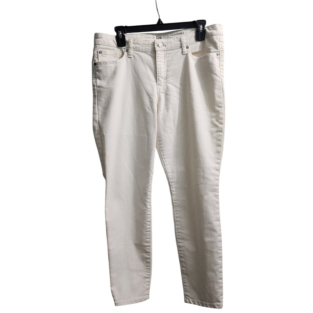Gap Legging Skimmer Cheville White Denim Jeans Comfort Stretch Size 12‎